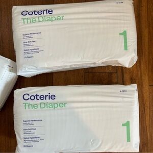 Bundle of 2 Coterie size 1 diapers